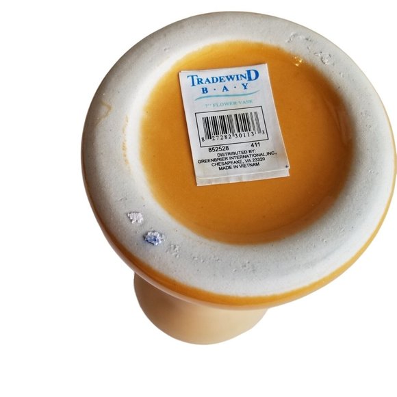 Ceramic Flower Vase Tapered Hourglass Tradewind Bay Decorative Home Decor Piece - Picture 8 of 8